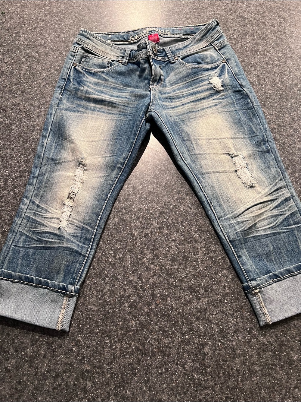 Almost Famous Distressed Light Blue Relaxed Jeans